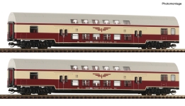 Roco 6280046 - TT - 2-tlg. Set Doppelstockwagen Sputnik, DR, Ep. IV